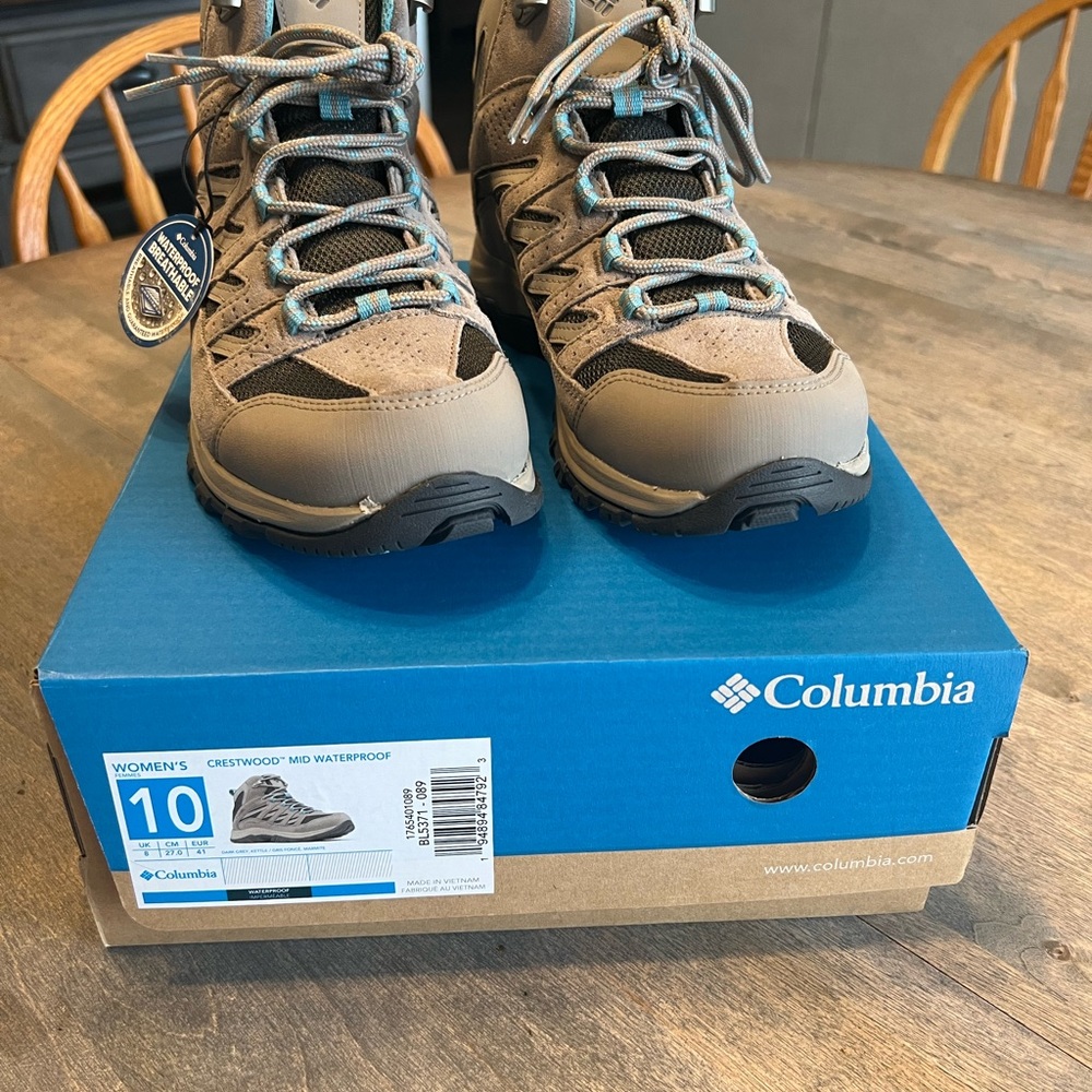 New Columbia Crestwood Mid Waterproof Boots - Gray and Turquoise